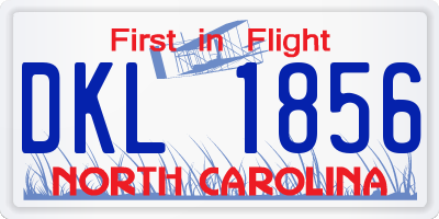 NC license plate DKL1856