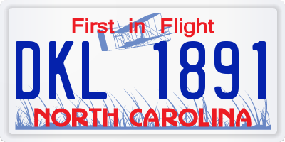 NC license plate DKL1891