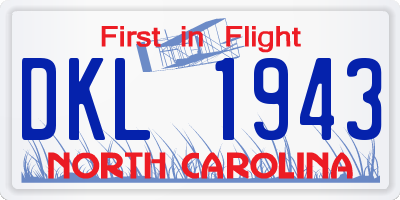 NC license plate DKL1943