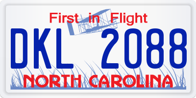 NC license plate DKL2088