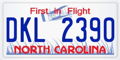 NC license plate DKL2390