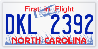 NC license plate DKL2392