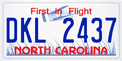 NC license plate DKL2437