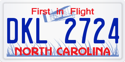 NC license plate DKL2724