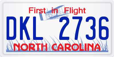 NC license plate DKL2736
