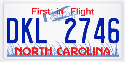 NC license plate DKL2746