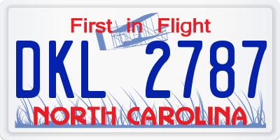 NC license plate DKL2787