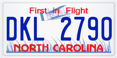 NC license plate DKL2790