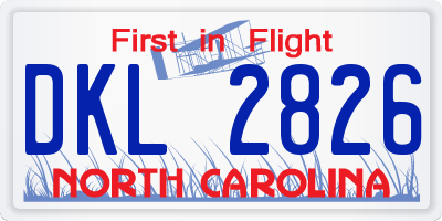 NC license plate DKL2826