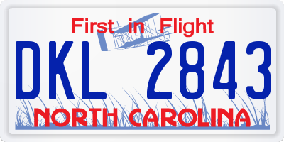 NC license plate DKL2843