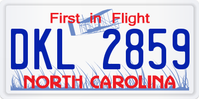 NC license plate DKL2859