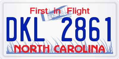 NC license plate DKL2861