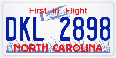 NC license plate DKL2898