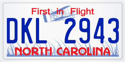 NC license plate DKL2943