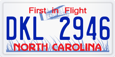NC license plate DKL2946