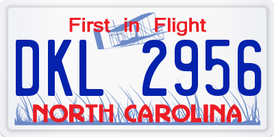 NC license plate DKL2956