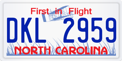 NC license plate DKL2959