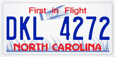 NC license plate DKL4272