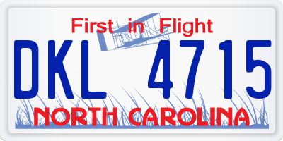 NC license plate DKL4715