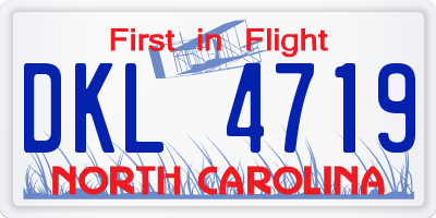 NC license plate DKL4719