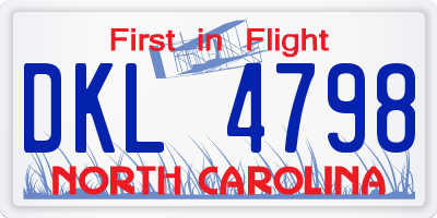 NC license plate DKL4798