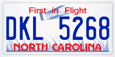 NC license plate DKL5268