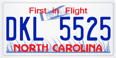 NC license plate DKL5525