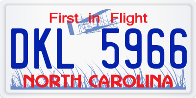 NC license plate DKL5966