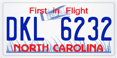 NC license plate DKL6232