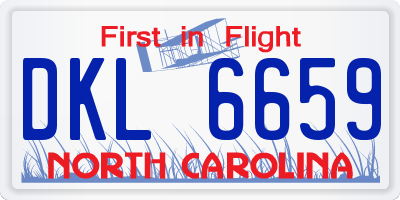 NC license plate DKL6659