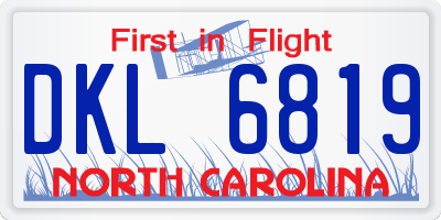 NC license plate DKL6819