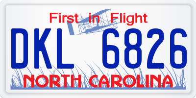 NC license plate DKL6826