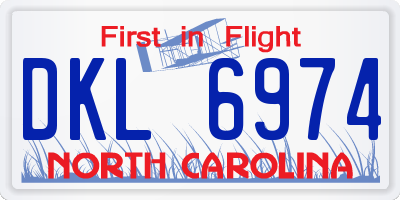 NC license plate DKL6974