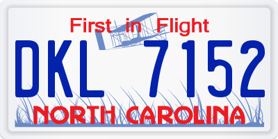 NC license plate DKL7152
