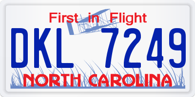 NC license plate DKL7249