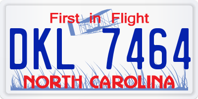 NC license plate DKL7464
