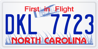 NC license plate DKL7723
