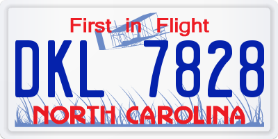 NC license plate DKL7828