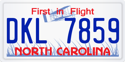 NC license plate DKL7859