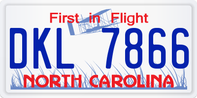 NC license plate DKL7866