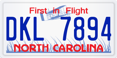 NC license plate DKL7894