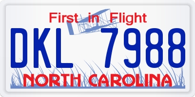 NC license plate DKL7988