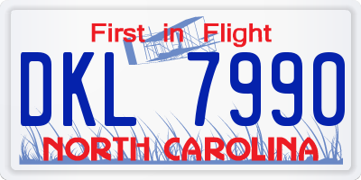 NC license plate DKL7990