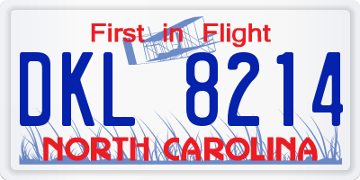 NC license plate DKL8214