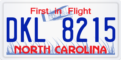 NC license plate DKL8215