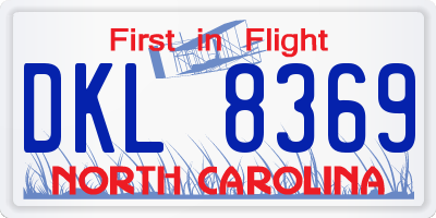 NC license plate DKL8369