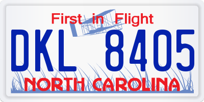 NC license plate DKL8405