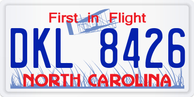 NC license plate DKL8426