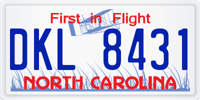 NC license plate DKL8431