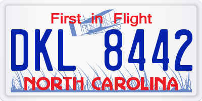 NC license plate DKL8442